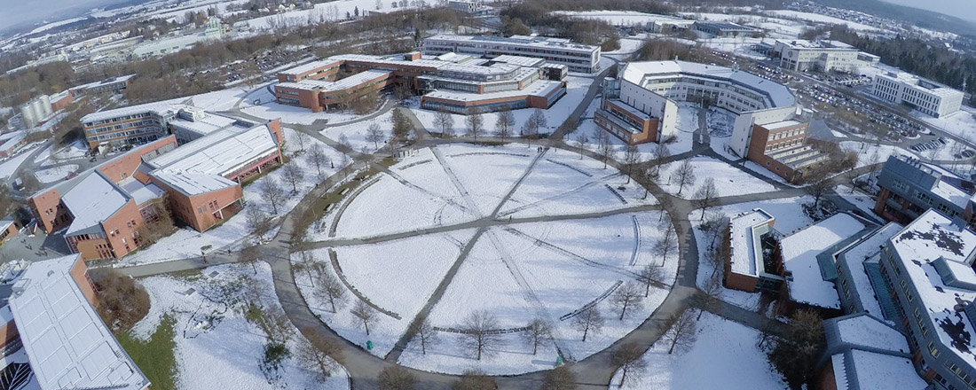 Das Rondell von oben im Winter